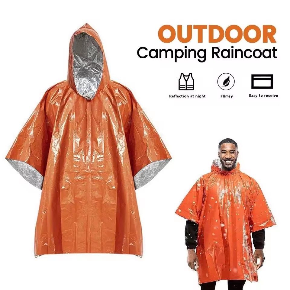 Emergency Poncho Rain - قطعة واحدة/قطعتان من معطف المطر الطارئ